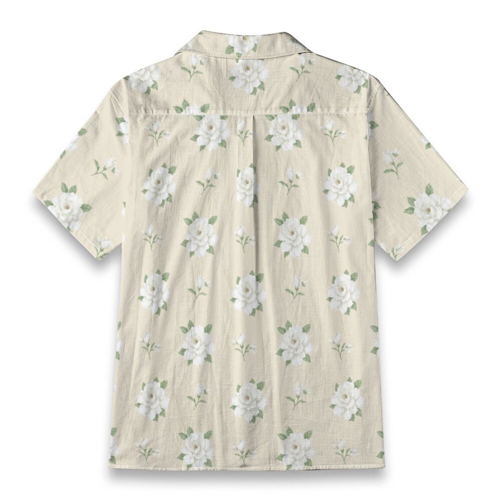 Cosmos Sky Blue Light Floral Hawaiian Shirt product image, view 5