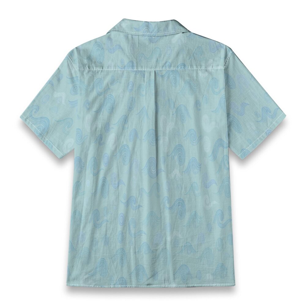 Wave Echo Texture Soft Aqua Resort Shirt product image, view 5