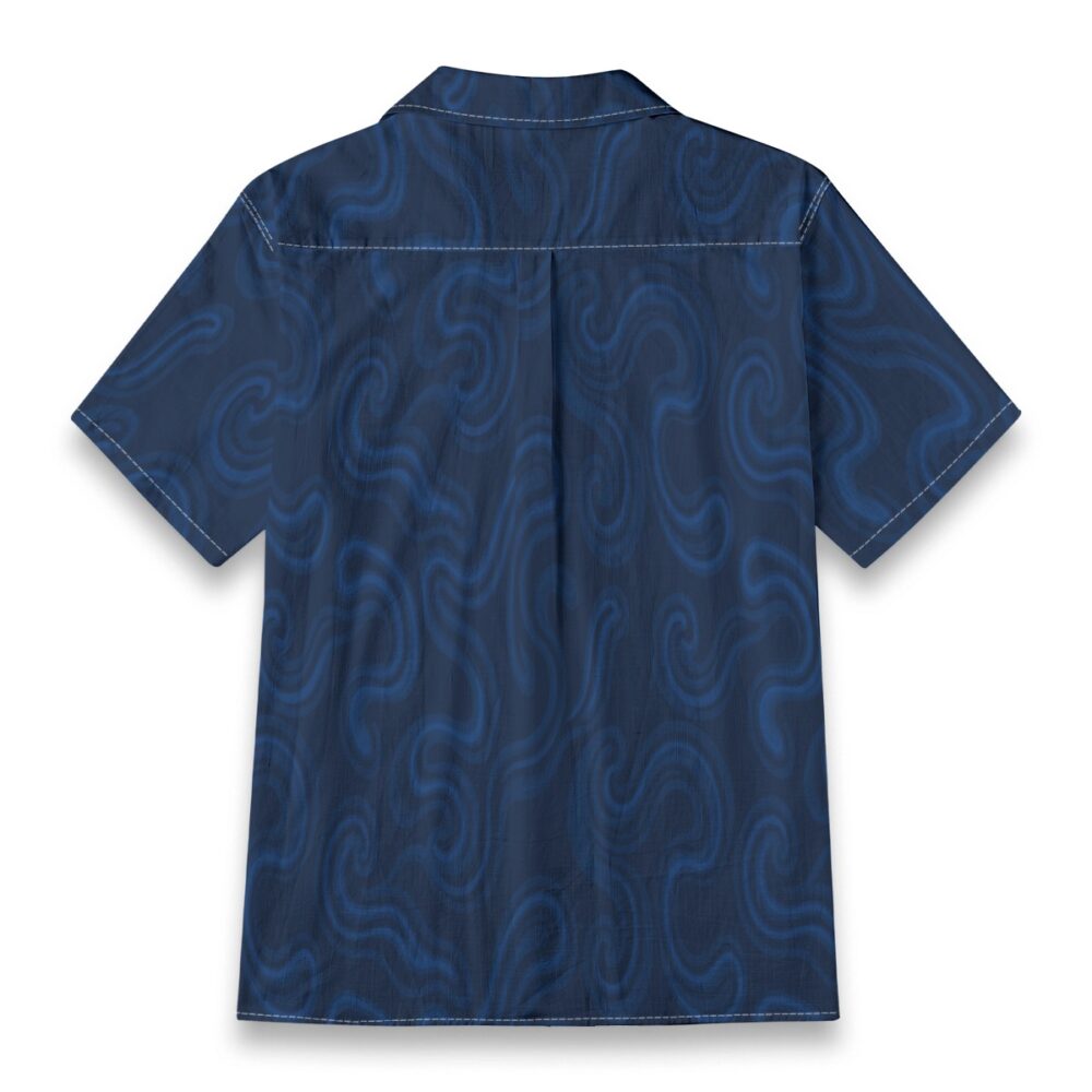Flowing Tide Lines Teal Ocean Resort Shirt product image, view 5
