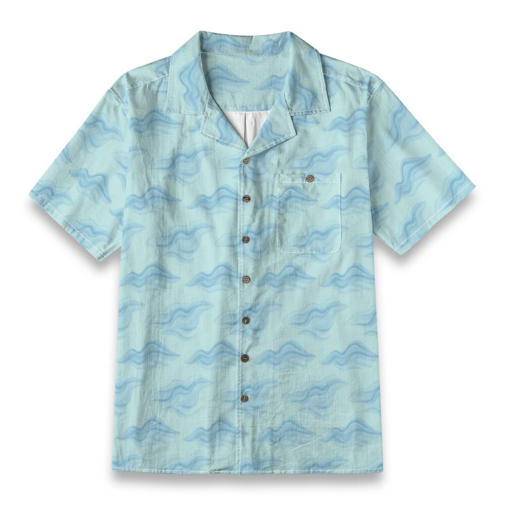 Deep Sea Currents Navy Ocean Tropical Shirt product image, view 6