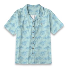 Pale Aqua Watercolor Wave Hawaiian Shirt