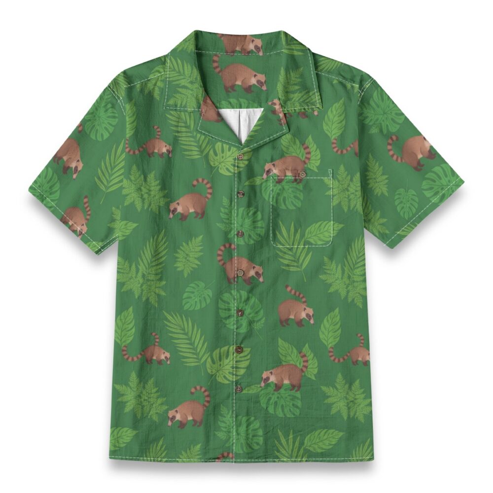 Kinkajou Tropical Fruit Deep Forest Resort Shirt product image, view 6