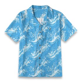 Bright Blue Ocean Wave Hawaiian Shirt