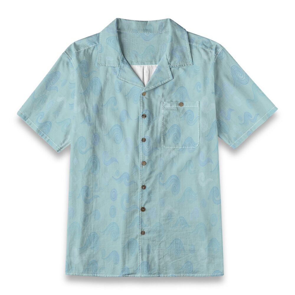 Wave Echo Texture Soft Aqua Resort Shirt product image, view 6