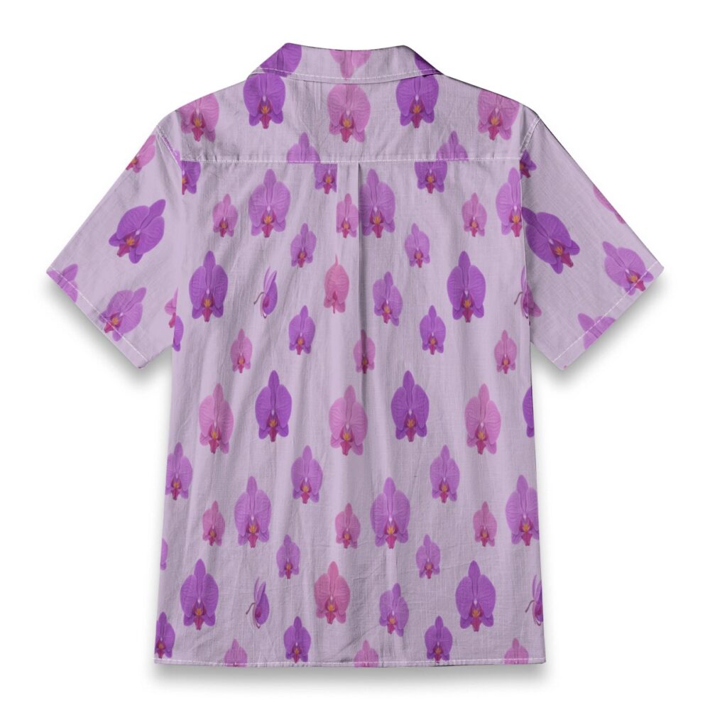 Lotus Teal Calm Floral Tropical Hawaiian Shirt product image, view 5