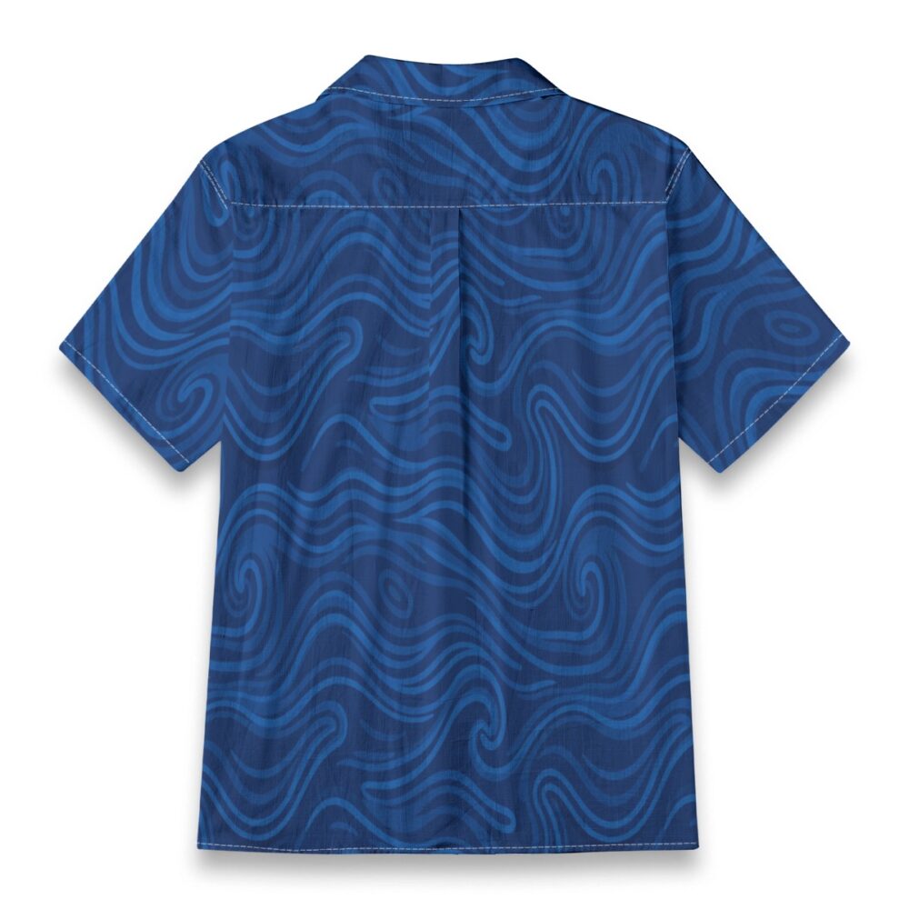 Ocean Line Currents Deep Blue Beach Shirt product image, view 5