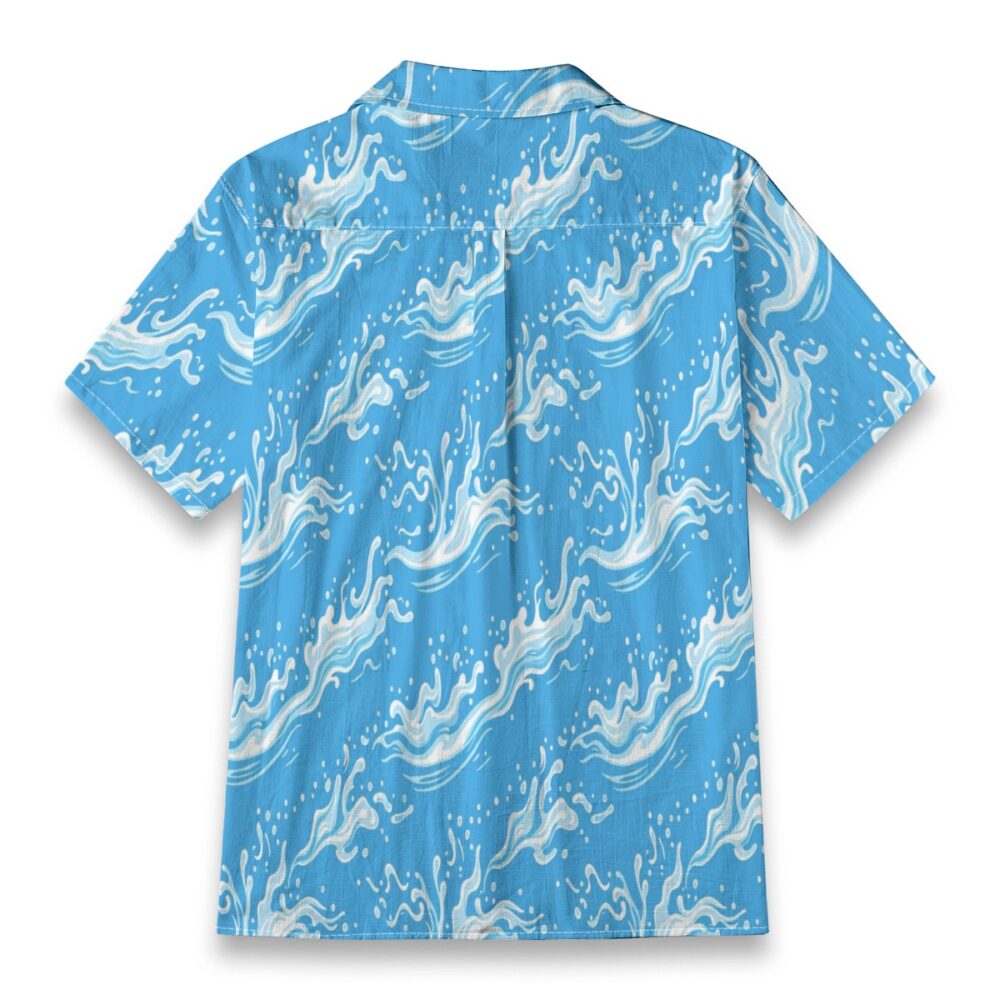 Foam Splash Lines Bright Ocean Hawaiian Shirt product image, view 5