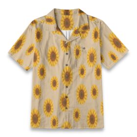 Cream Yellow Sunflower Hawaiian Shirt